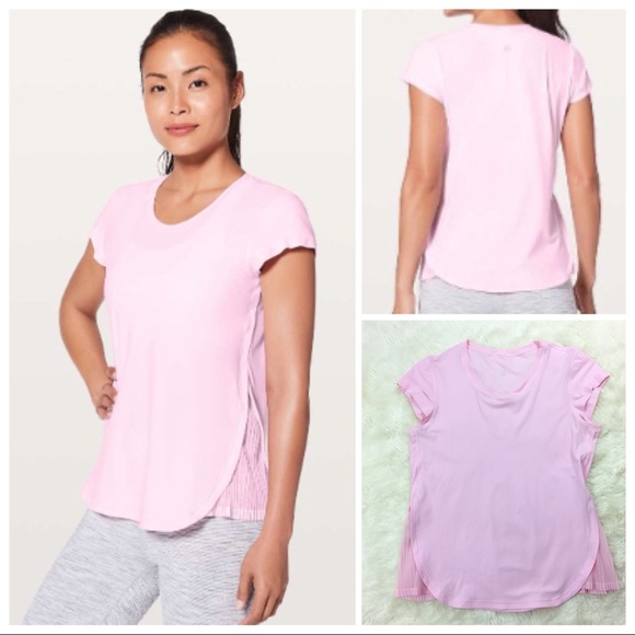 lululemon athletica Tops - Lululemon Just Pleat It Short Sleeve Pearl Pink